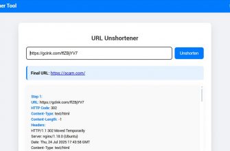 DOLG Url Unshortener — Redirect chain output example